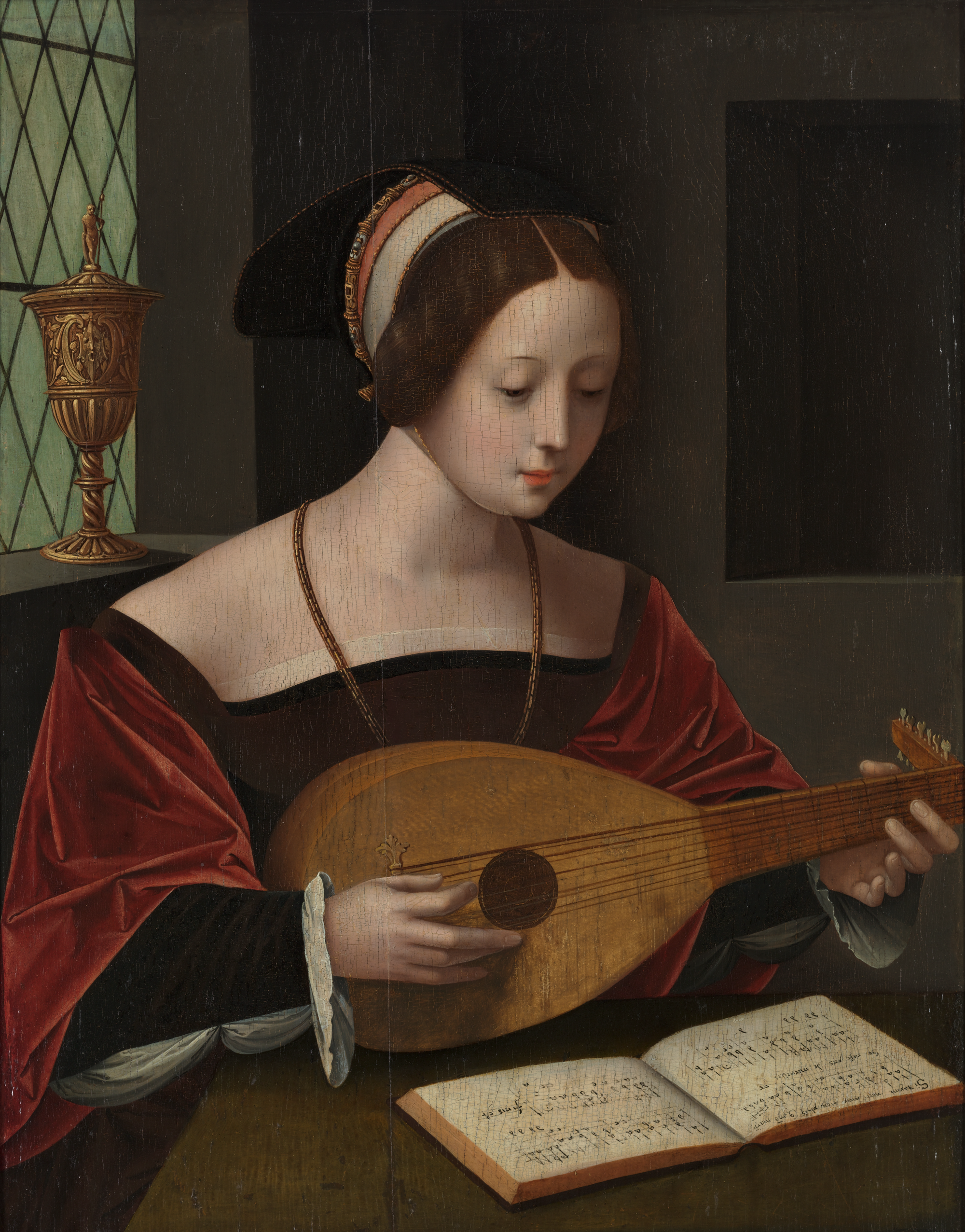 Meester van de Vrouwelijke Halffiguren, Maria Magdalena zingend bij de luit, ca. 1530.png